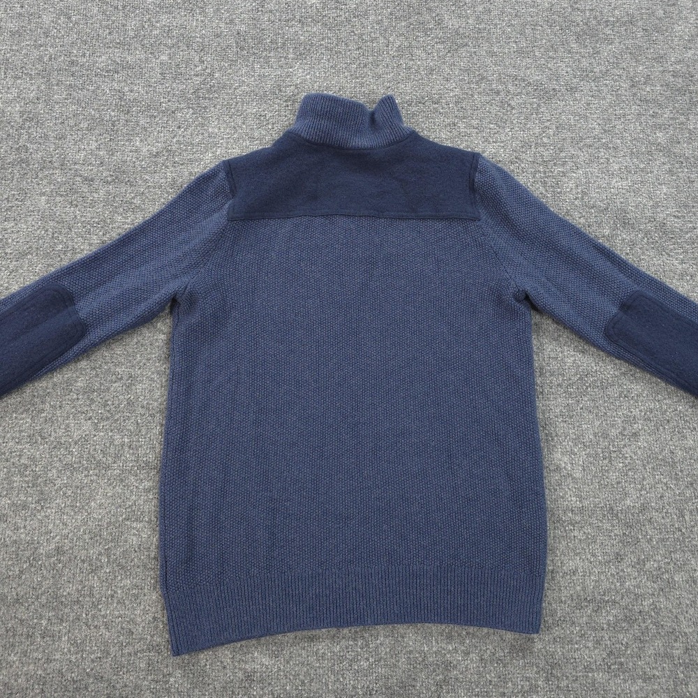 Vineyard Vines Sweater Mens Small Blue Merino Wool‎ 1/4 Zip Mock Neck Commando - Picture 6 of 11